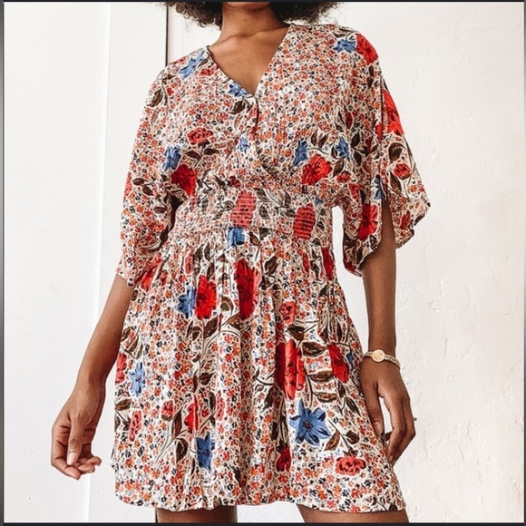 O'Neill Dresses & Skirts - Oneill cold shoulder floral‎ mini dress size XS